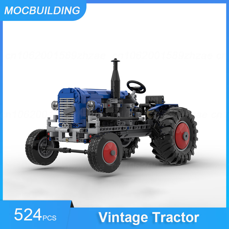 Vintage Collectible Trucks - MOC Building Blocks Vintage Tractor Model