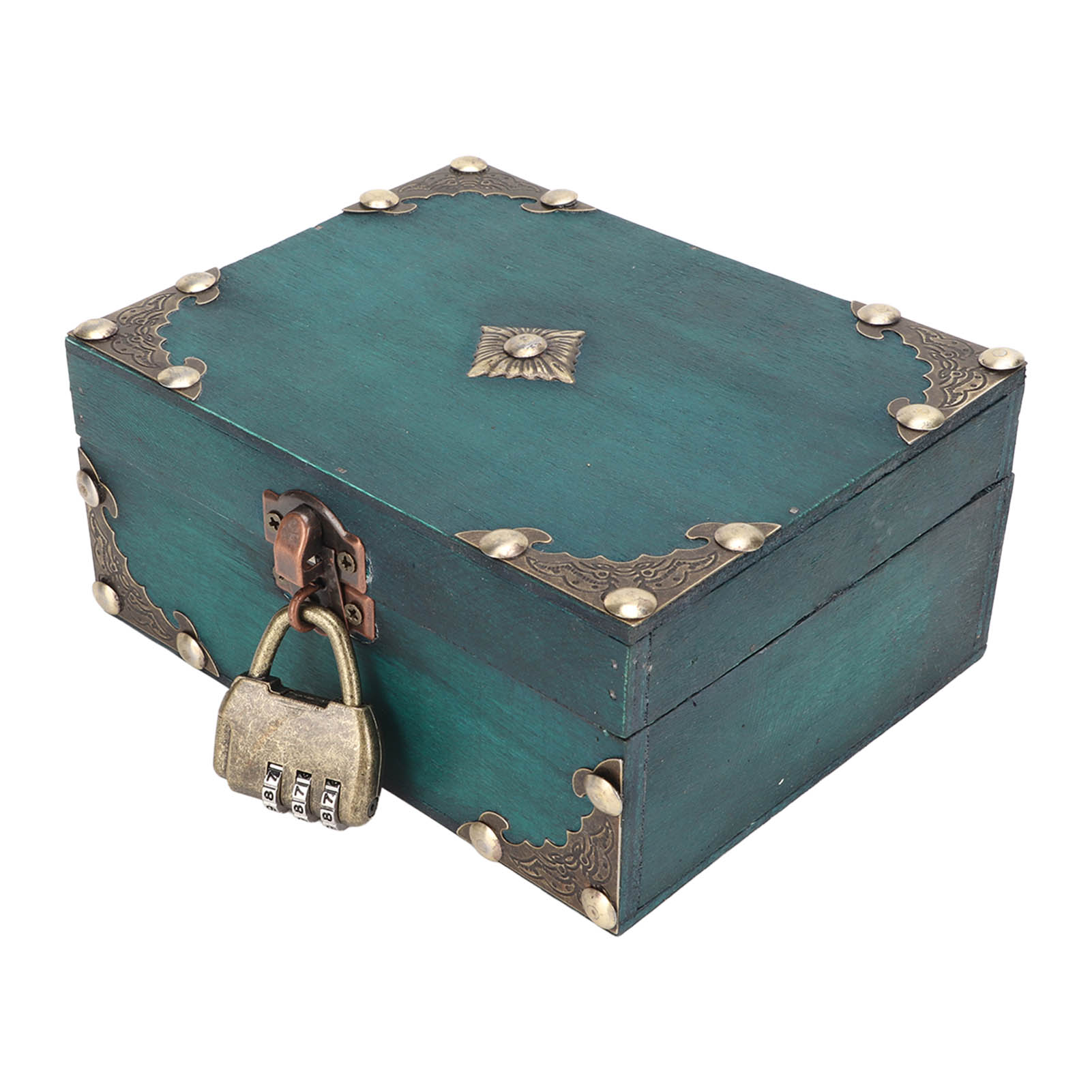 Vintage Collectible Jewelry - Wooden Jewelry Storage Case with Lock