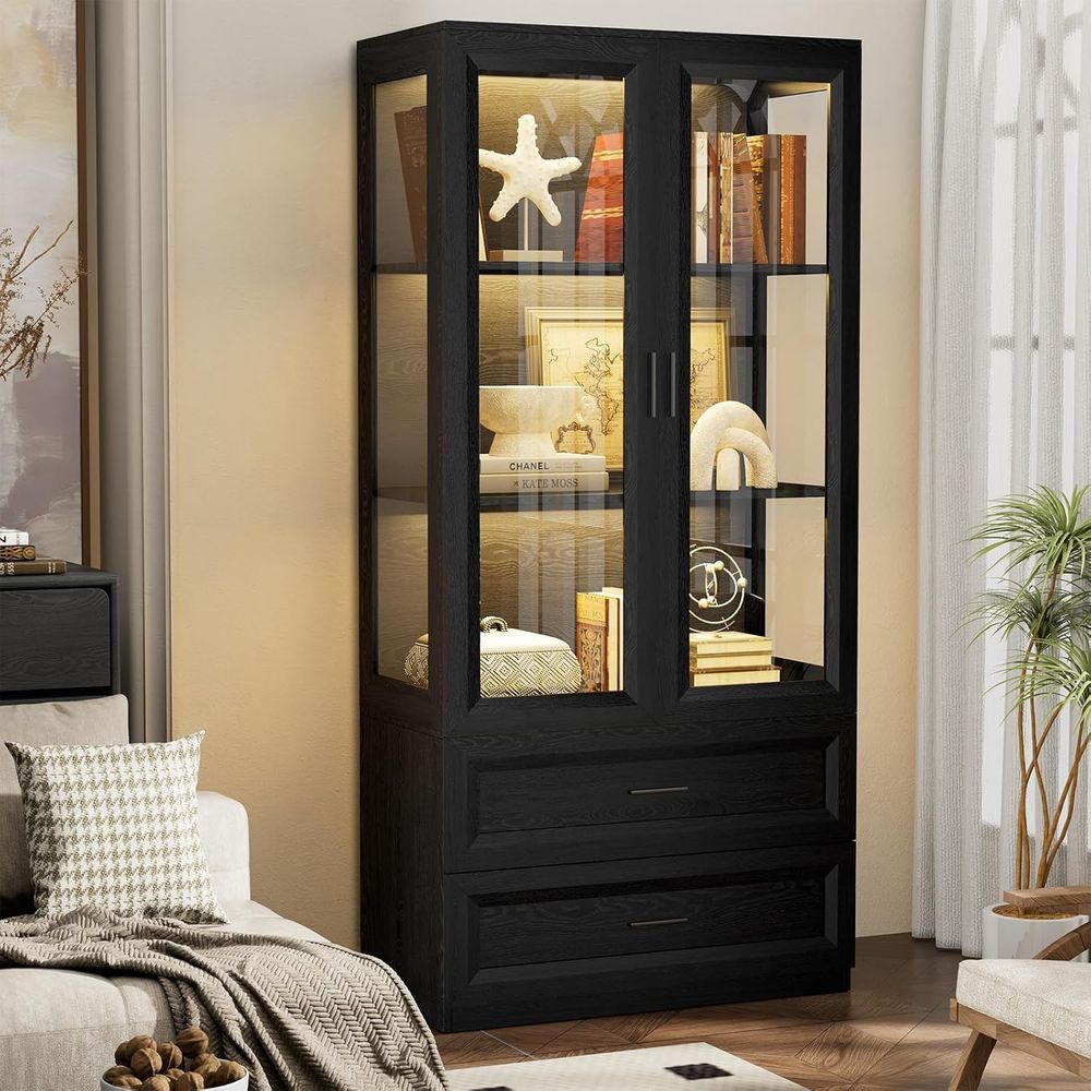 Collectible & Vintage Dolls For Wedding - LED-Illuminated Acrylic Display Cabinet, 67 Curio