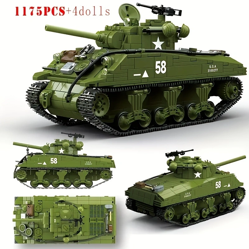 Vintage Collectible Trucks - 1000+PCS Vintage Tank Building Set, Classic
