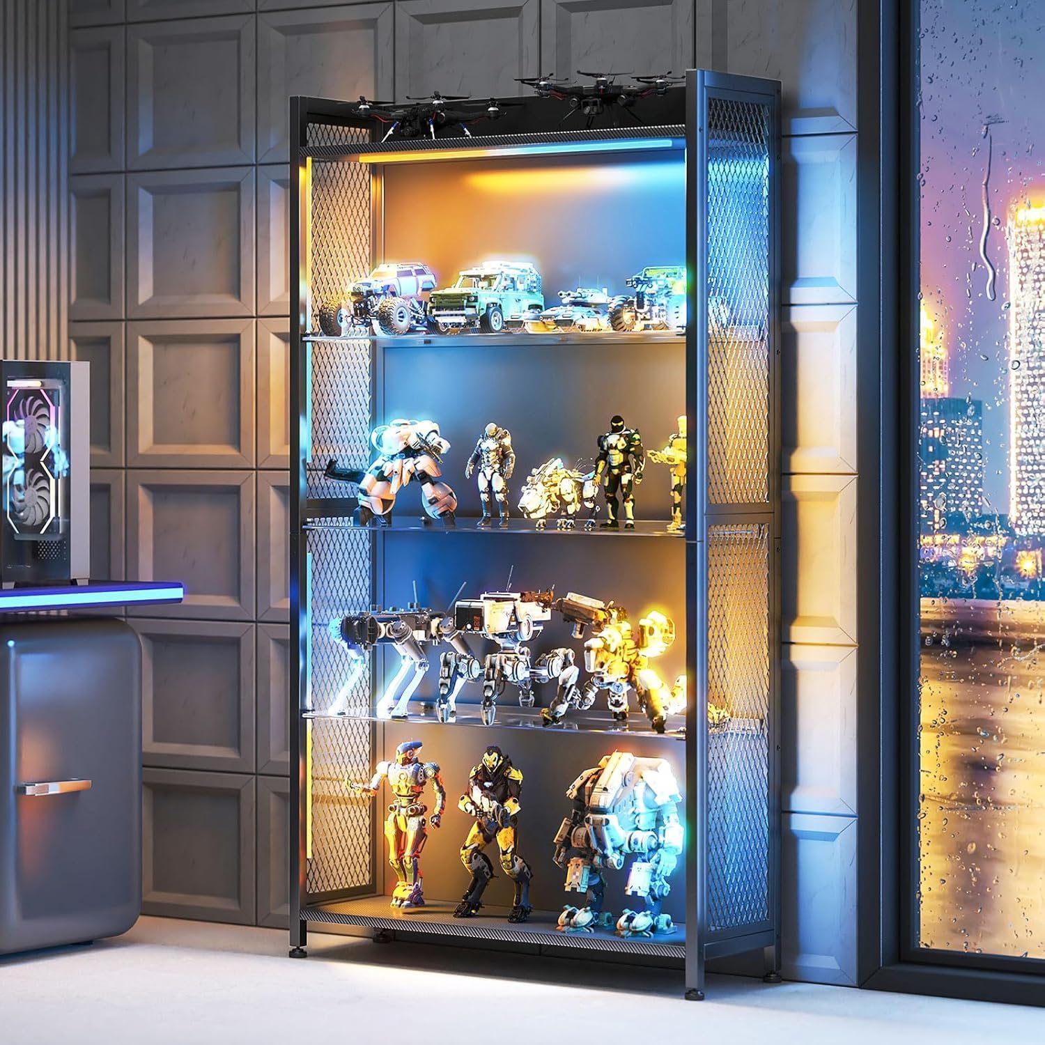 LED Display Case with Glass Sh - đánh giá và giá Collectible & Vintage Dolls For Wedding