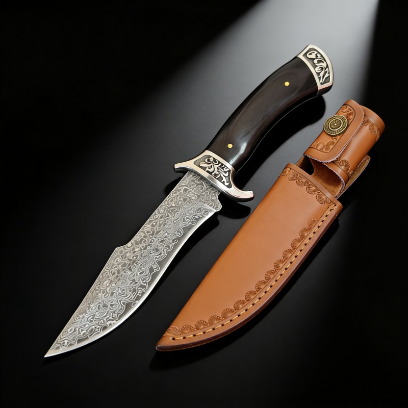 Vintage Engraved Damascus Stra - đánh giá và giá Vintage Collectible Knife