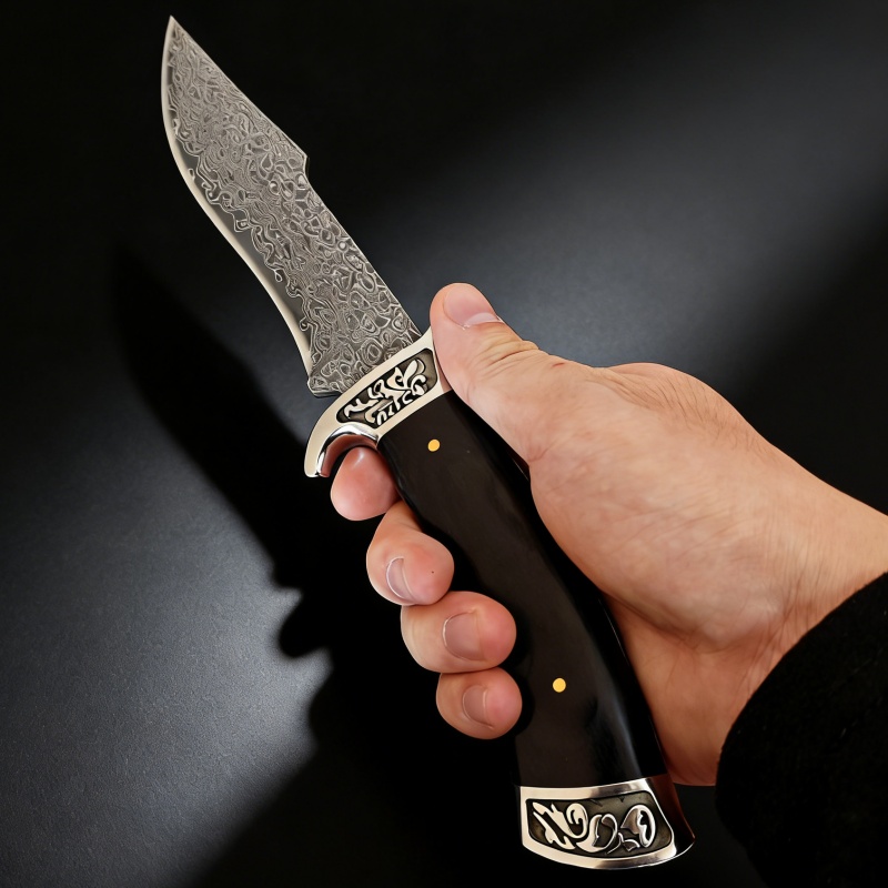 Vintage Engraved Damascus Stra - đánh giá và giá Vintage Collectible Knife
