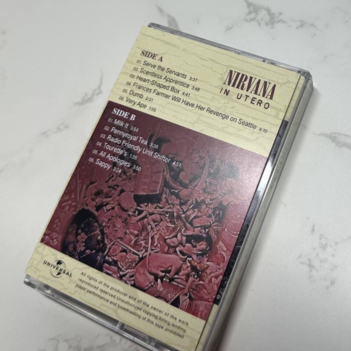 Nirvana in Utero Cassette Tape - đánh giá và giá Vintage Collection