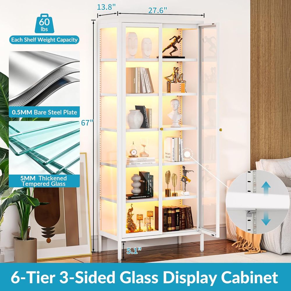 67 6-Tier Glass Curio Cabinet  - đánh giá và giá Collectible & Vintage Dolls For Wedding
