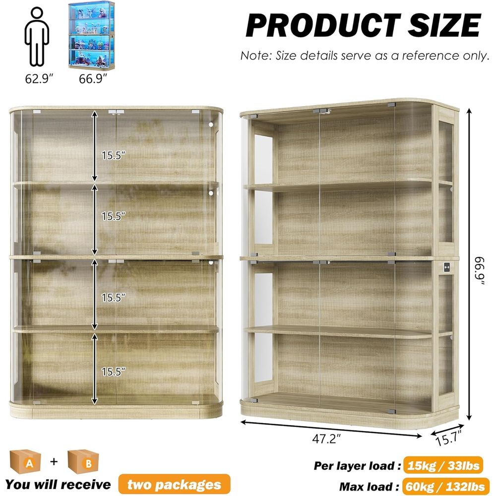 47.2 Glass-Door 4-Tier Display - đánh giá và giá Collectible & Vintage Dolls For Wedding