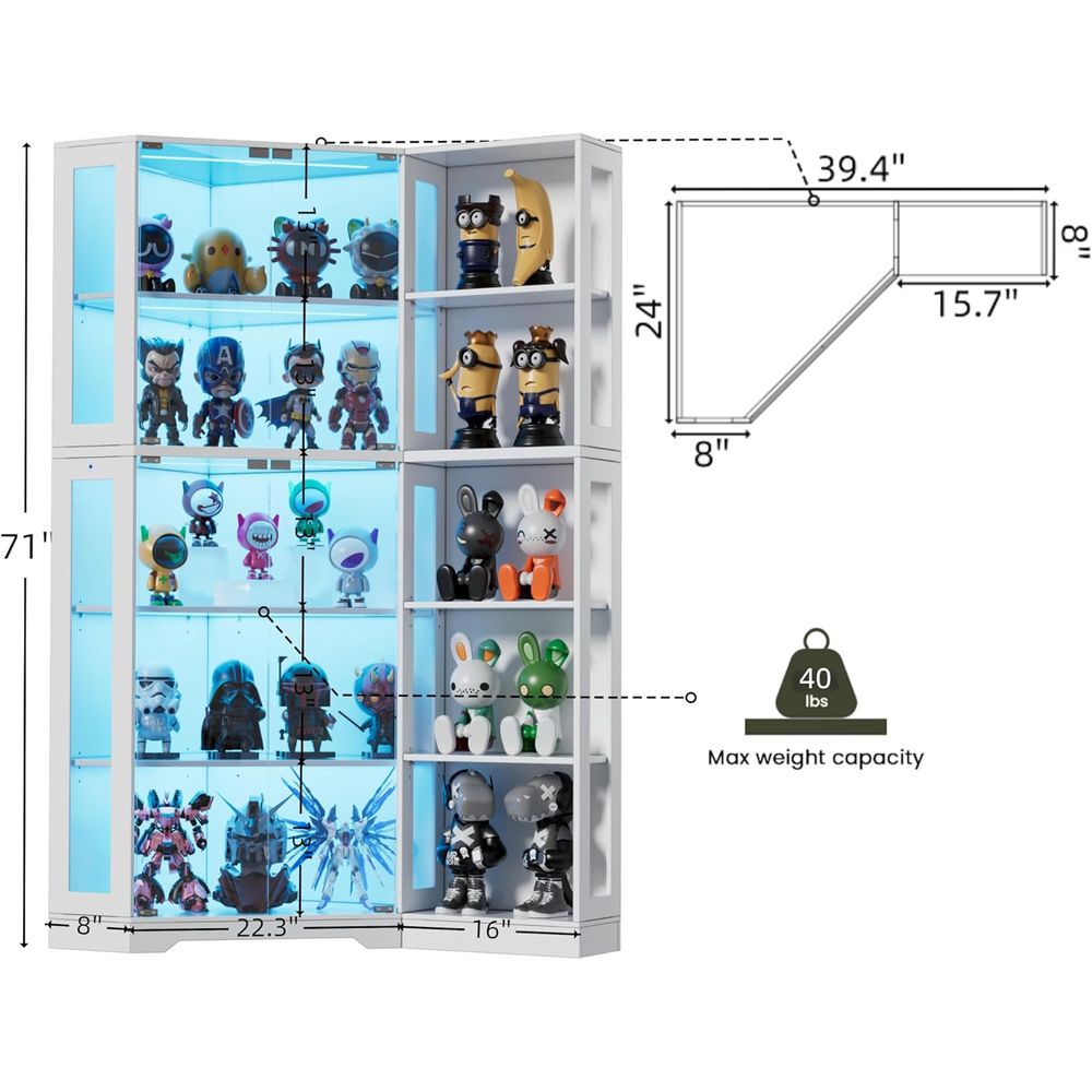 5-Tier Glass Display Cabinet w - đánh giá và giá Collectible & Vintage Dolls For Wedding
