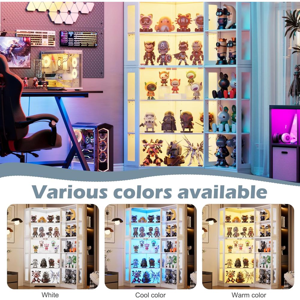 5-Tier Glass Display Cabinet w - đánh giá và giá Collectible & Vintage Dolls For Wedding