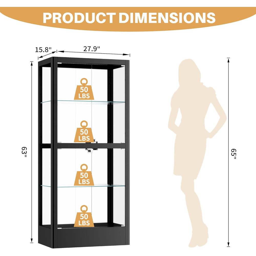 4-Sided Lockable Glass Display - đánh giá và giá Collectible & Vintage Dolls For Wedding
