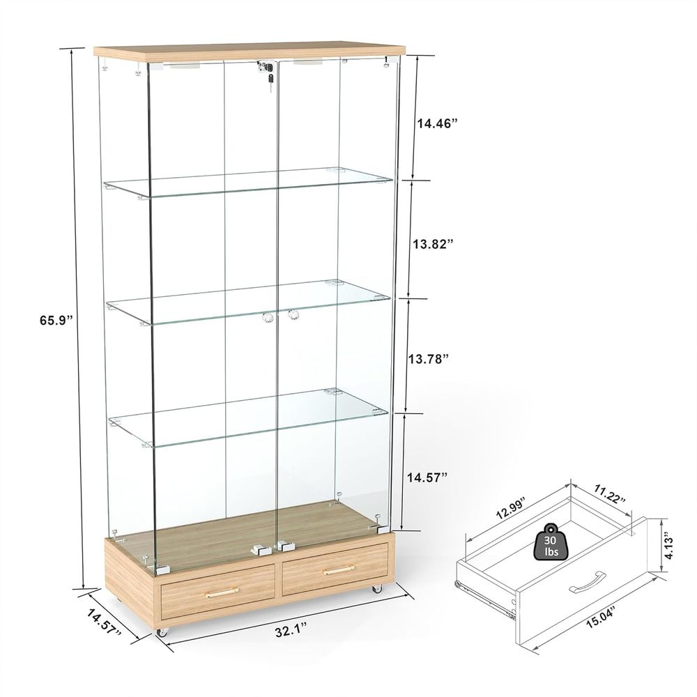 4-Tier Glass Cabinet with LED  - đánh giá và giá Collectible & Vintage Dolls For Wedding