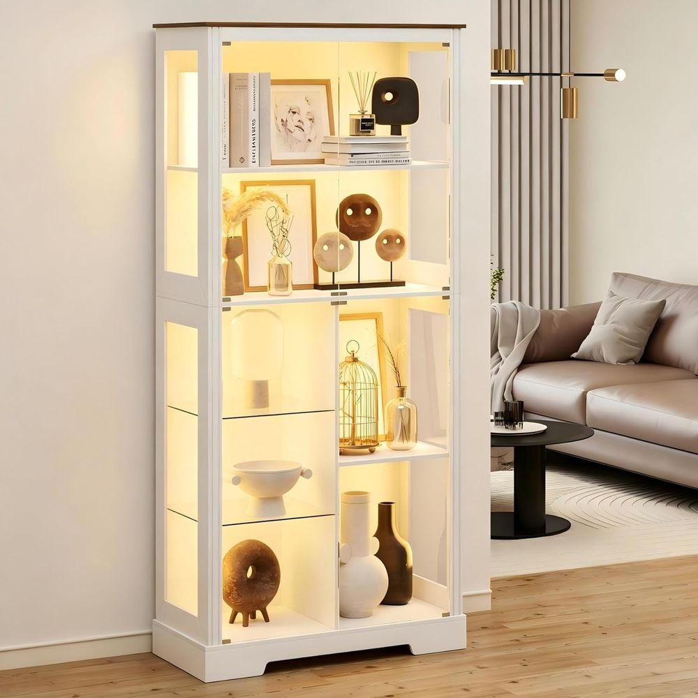 7-Tier Glass Display Cabinet w - đánh giá và giá Collectible & Vintage Dolls For Wedding