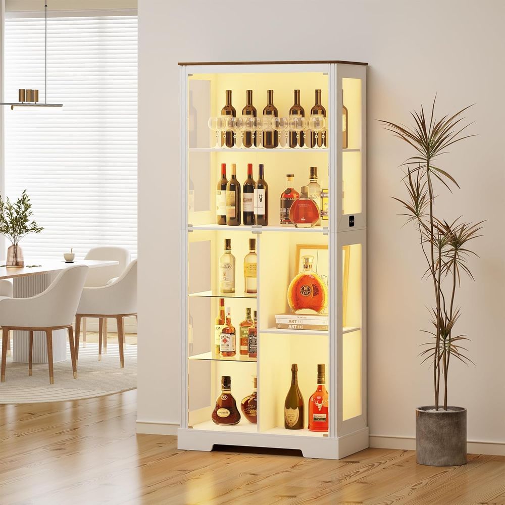 7-Tier Glass Display Cabinet w - đánh giá và giá Collectible & Vintage Dolls For Wedding