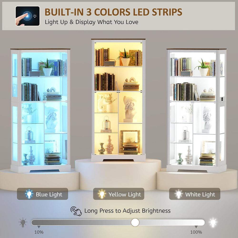 7-Tier Glass Display Cabinet w - đánh giá và giá Collectible & Vintage Dolls For Wedding